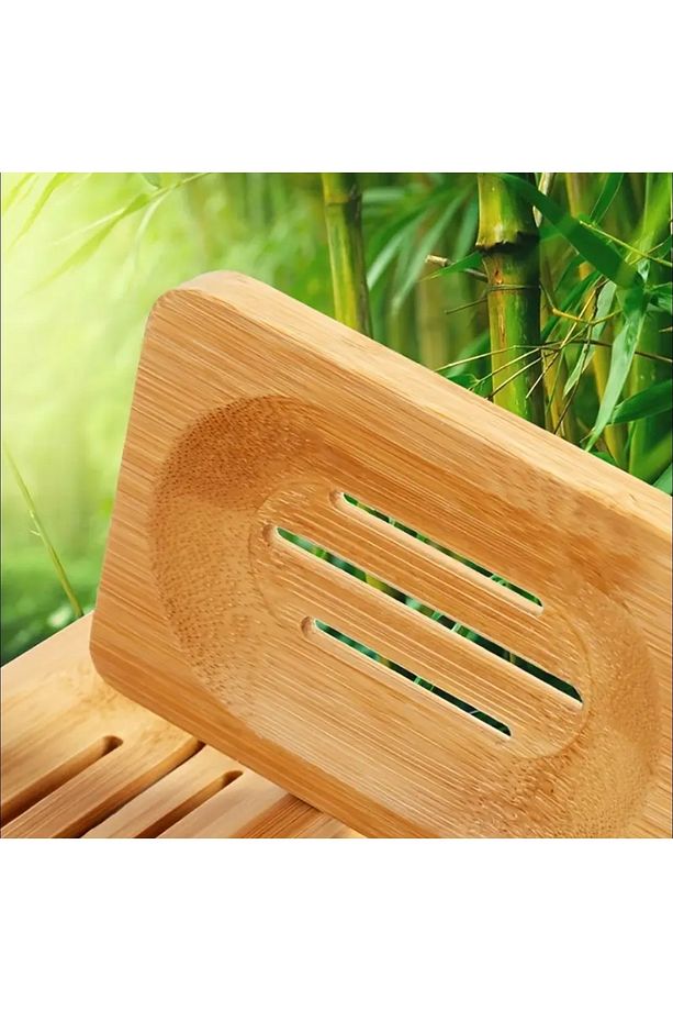 Kamptek Ahşap Bambu Katı Sabunluk 2 Adet Set Lavabo Sabunluk - 2