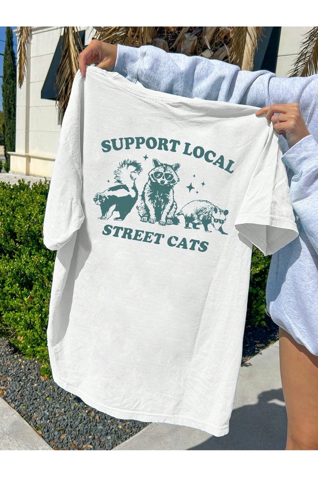 Oversize Cut Short Sleeve Printed T-Shirt