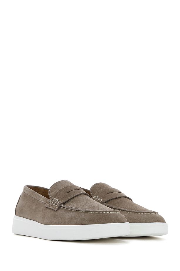 Erkek Vizon Kalın Tabanlı Süet Deri Casual Loafer 25SFD740910 - 3