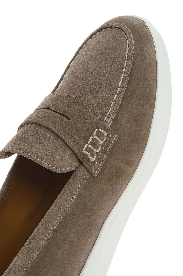 Erkek Vizon Kalın Tabanlı Süet Deri Casual Loafer 25SFD740910 - 8