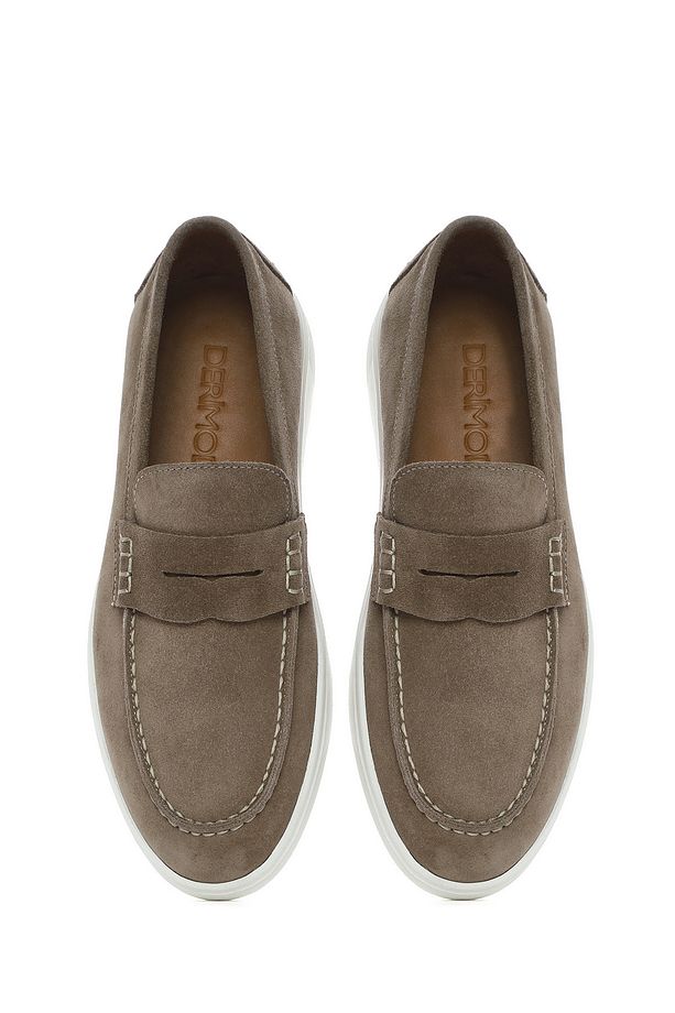 Erkek Vizon Kalın Tabanlı Süet Deri Casual Loafer 25SFD740910 - 7