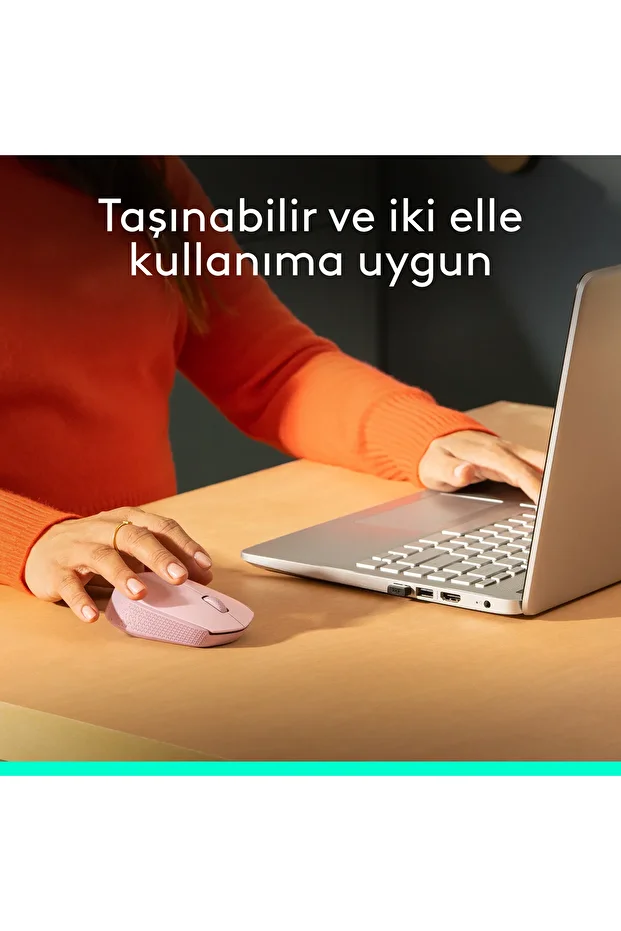 M171 USB Alıcılı Kablosuz Kompakt Mouse - Pembe - 4
