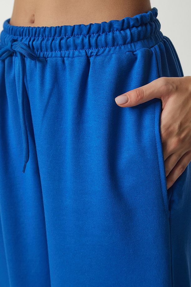 Kadın Mavi Bol Jogging Eşofman Altı AP00158 - 5