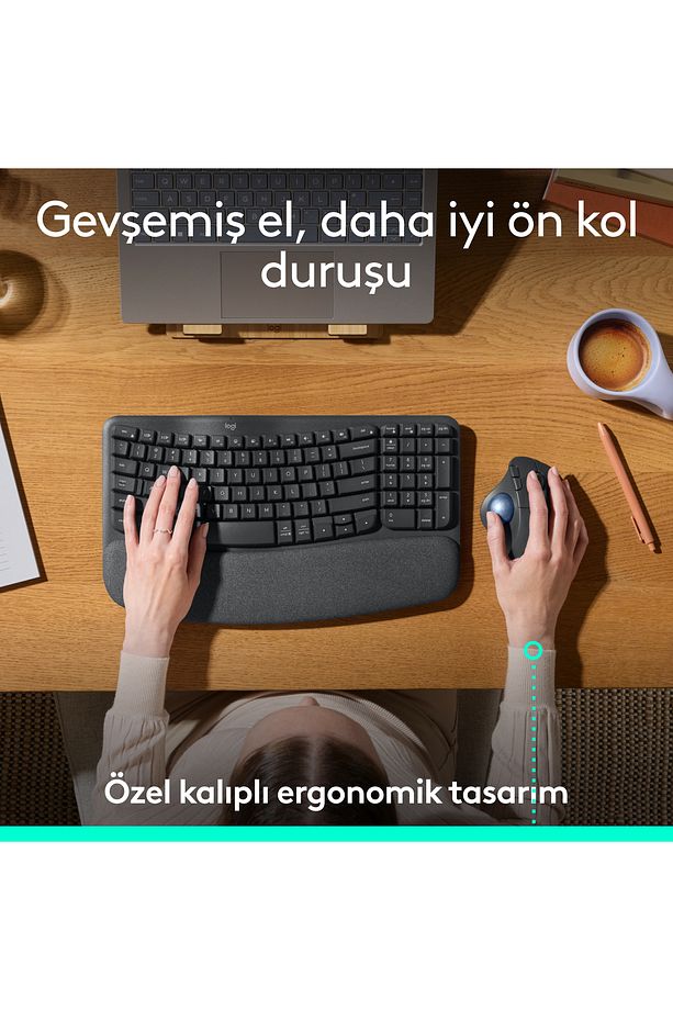 ERGO M575s Kablosuz Trackball Pc/Mac Için Ergonomik Mouse - Siyah - 4