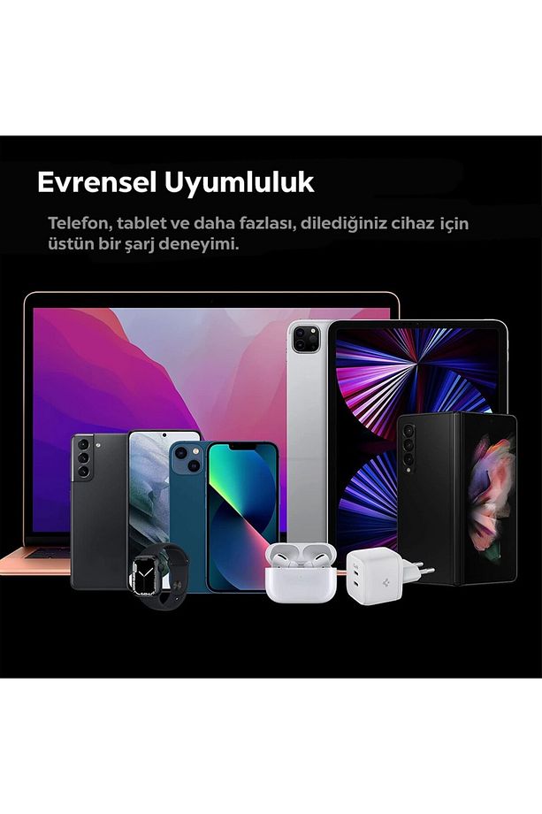 35W GaN USB-C 2 Port Mini Adaptör Samsung PPS Destekli Hızlı Şarj Type-C PE2104 White - ACH03714 - 8