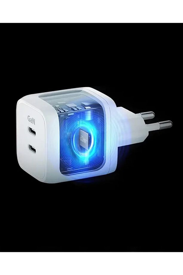 45W GaN USB-C 2 Port Mini Adaptör Samsung PPS 2.0 Destekli Hızlı Şarj Type-C PE2105 White - ACH03717 - 7