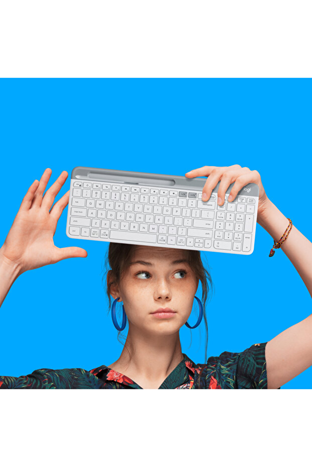 K580 Ultra İnce Çoklu Cihaz Özellikli Türkçe Bluetooth Klavye - Beyaz - 7