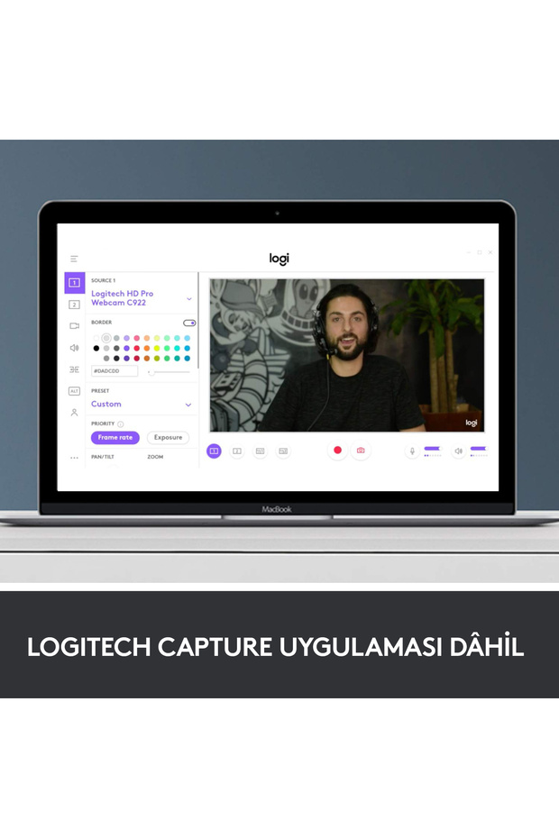 C920 PRO HD 1080p Stereo Ses ile Web Kamerası - Siyah - 8