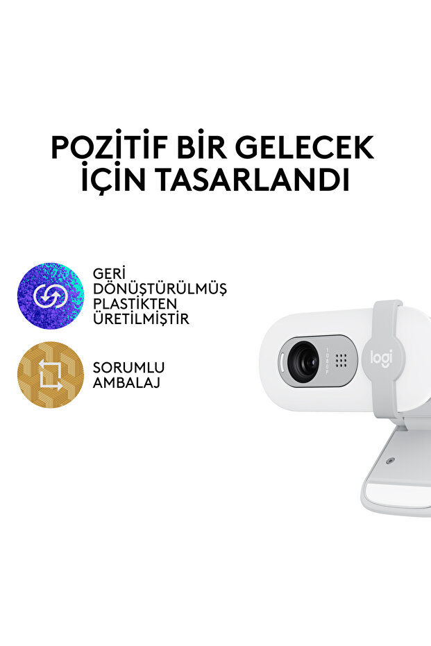 BRIO 100 Full HD 1080p Gizlilik Kapaklı Mikrofonlu Web Kamerası - Beyaz - 10