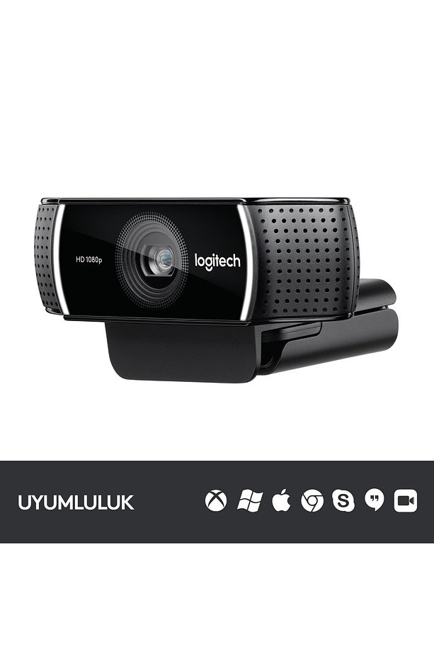 C922 Full HD 1080p Yayıncılar için Profesyonel Web Kamerası - Siyah - 9