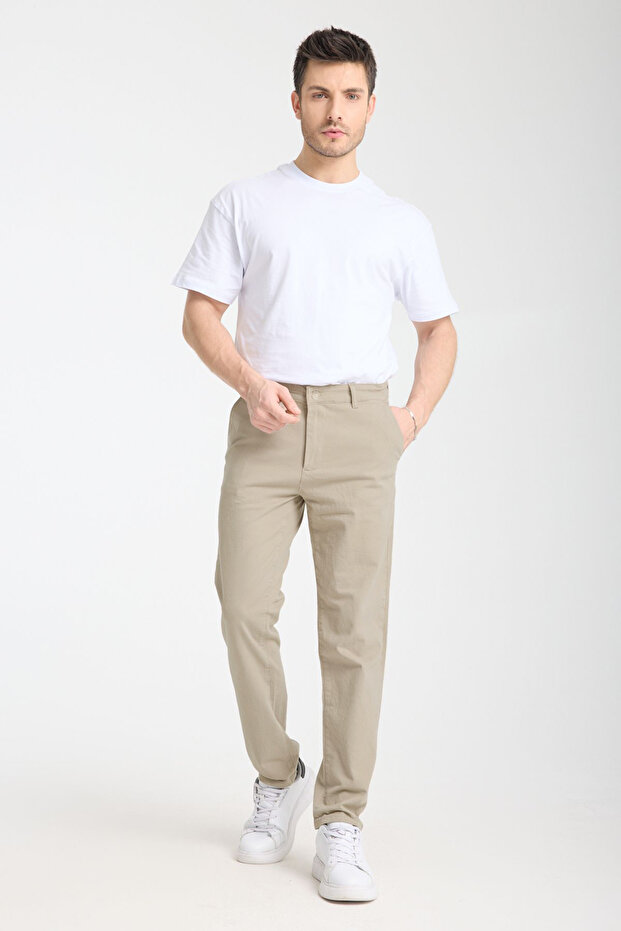 Taş Regular Fit Basic Chino Esnek Gabardin Pantolon TMNSS25PL00019 - 4