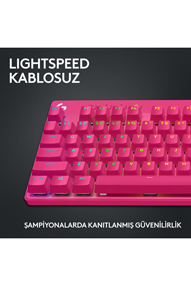 G Pro X TKL Lightspeed Kablosuz Oyuncu Klavyesi Tactile Magenta - 4
