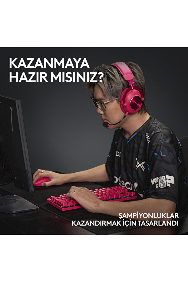 G Pro X TKL Lightspeed Kablosuz Oyuncu Klavyesi Tactile Magenta - 7