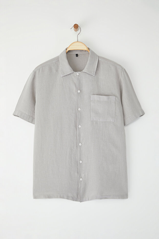 Taş %100 Keten Regular Fit Gömlek TMNSS25GO00056 - 6