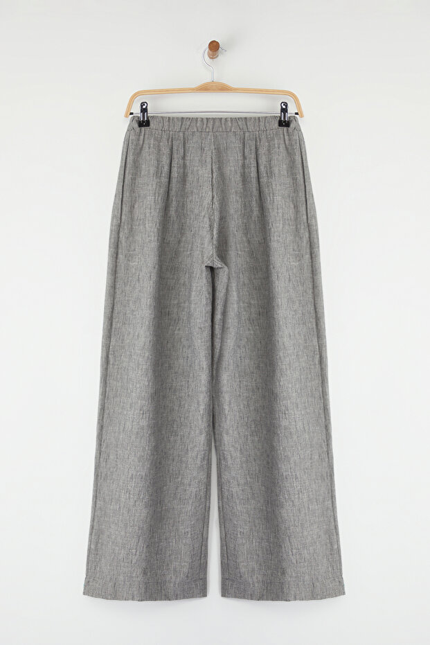 Gri Wide Leg/Geniş Paça Dokuma Pantolon TWOSS25PL00107 Palazzo - 6