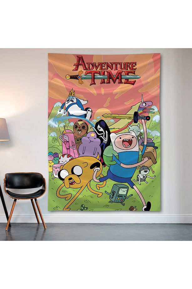 Adventure Time Duvar Örtüsü Duvar Halısı Birinci Kalite Saten Kumaş Poster - 2