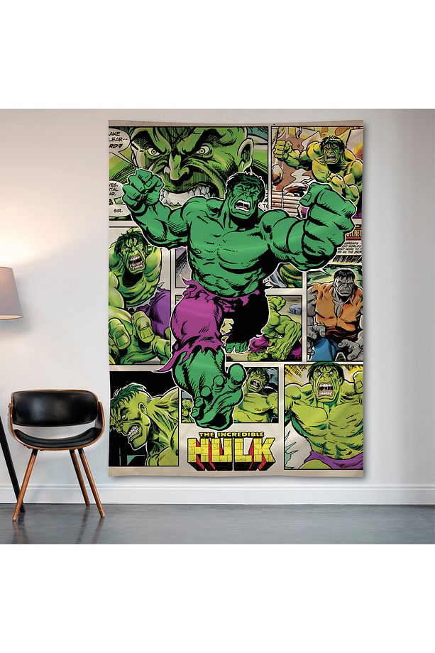 Hulk Duvar Örtüsü Duvar Halısı Birinci Kalite Saten Kumaş Poster - 2