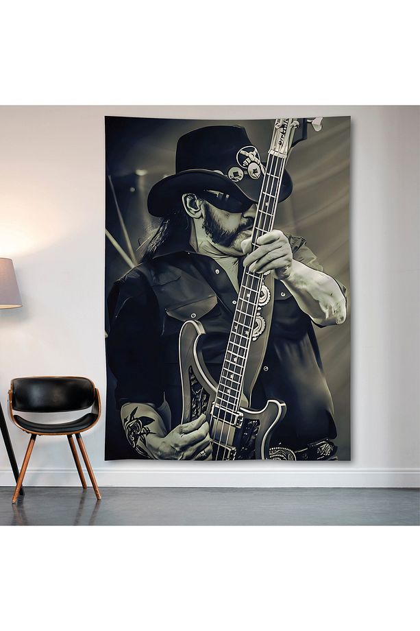 Motörhead Duvar Örtüsü Duvar Halısı Birinci Kalite Saten Kumaş Poster - 2