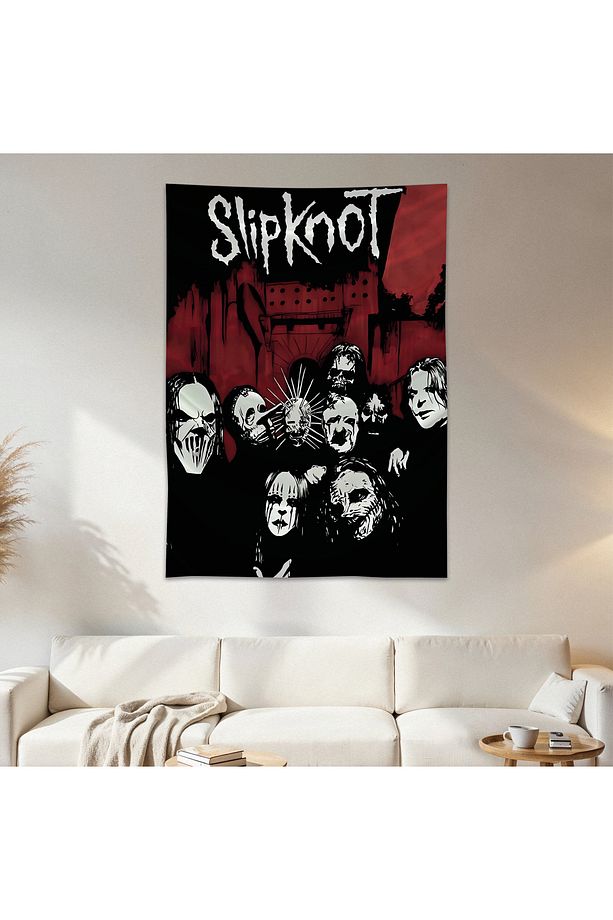 Slipknot Duvar Örtüsü Duvar Halısı Birinci Kalite Saten Kumaş Poster - 1