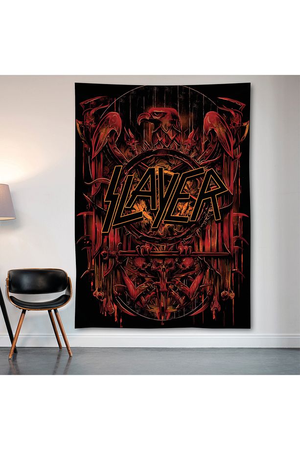 Slayer Duvar Örtüsü Duvar Halısı Birinci Kalite Saten Kumaş Poster - 2