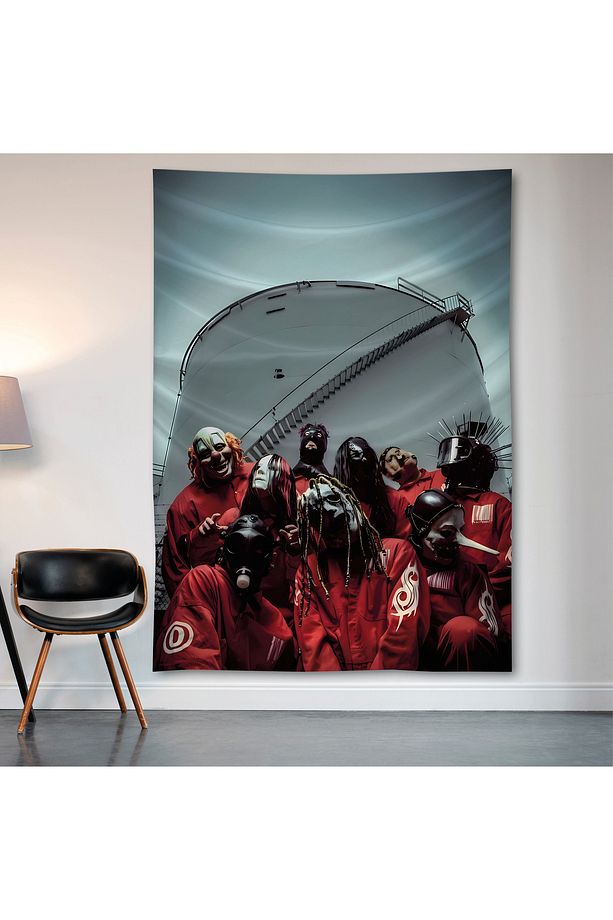 Slipknot Duvar Örtüsü Duvar Halısı Birinci Kalite Saten Kumaş Poster - 2
