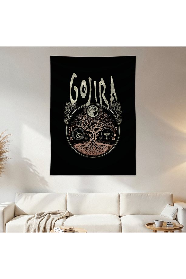 Gojira Duvar Örtüsü Duvar Halısı Birinci Kalite Saten Kumaş Poster - 1