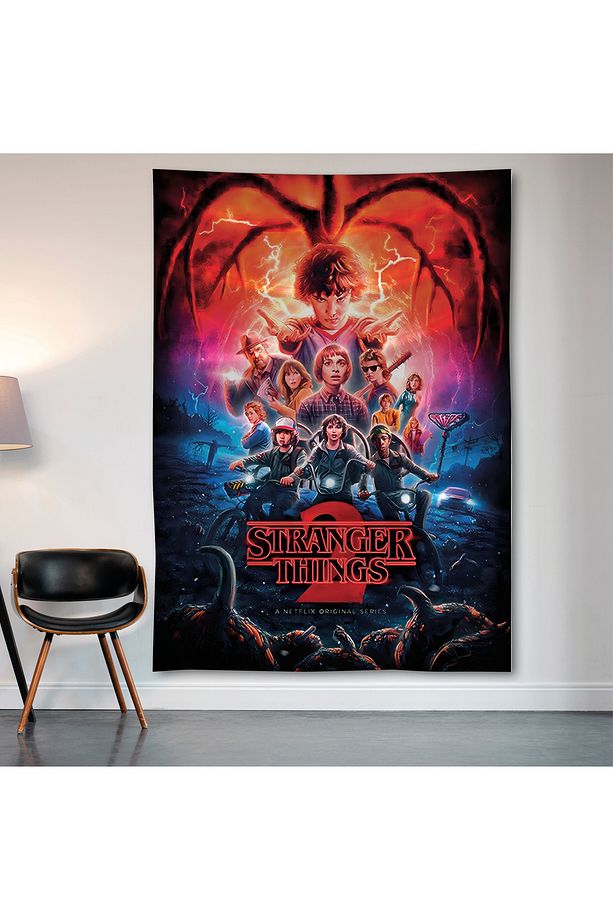 Stranger Things Duvar Örtüsü Duvar Halısı Birinci Kalite Saten Kumaş Poster - 2