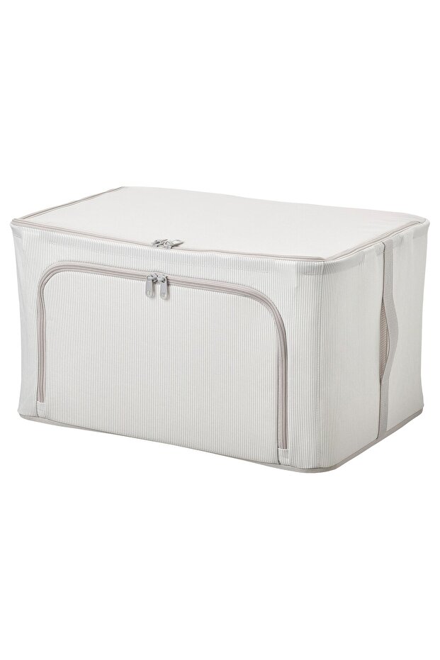 HEMMAFIXARE Storage case, fabric striped/white/grey