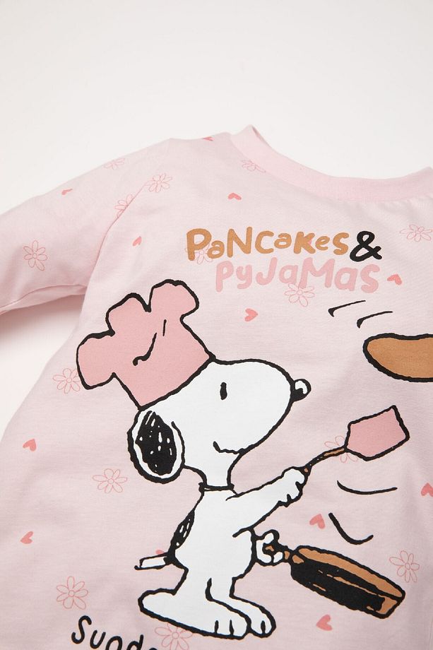 Kız Bebek Pijama Takımı Snoopy Penye Uzun Kollu Üst Uzun Alt D3618a524wn - 4