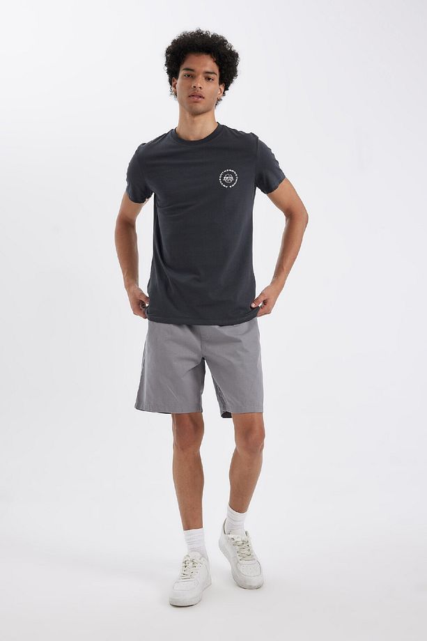 Relax Fit Gabardin Bermuda Şort D4697AX24HS - 3
