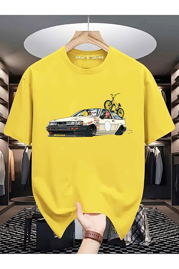 Retro Car Printed Oversize T-Shirt