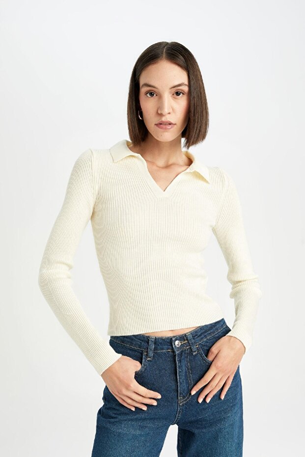 Strickpullover mit Polokragen A7540axns - 6