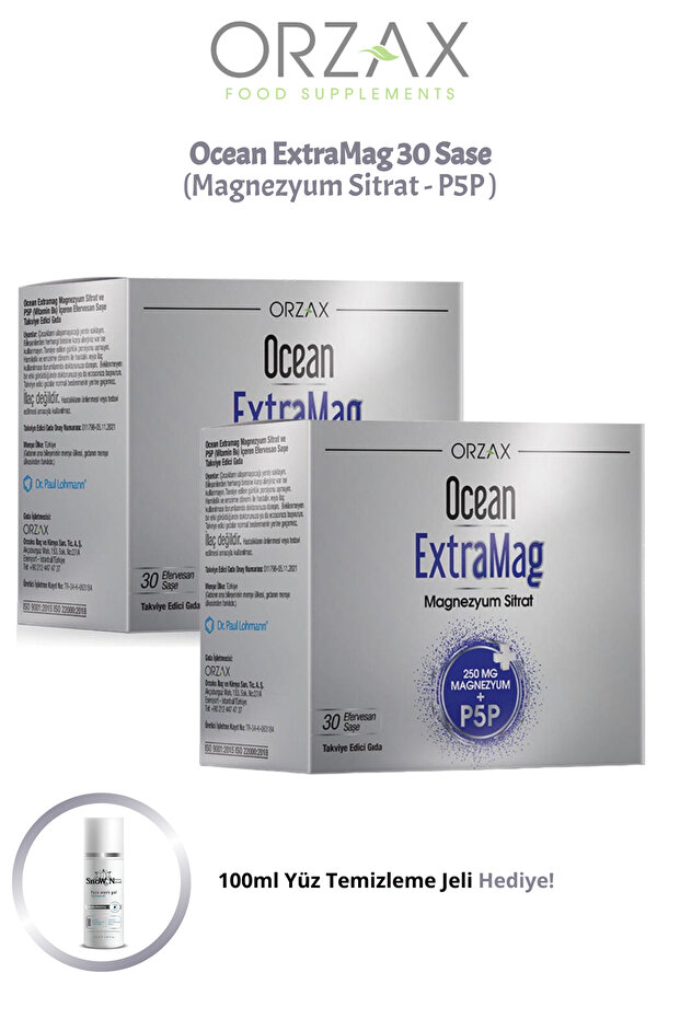 Extramag P-5-P (Vitamin B6-Magnesium Citrate) 30 Sachets 2 Pieces + 100ml Facial Cleansing Gel