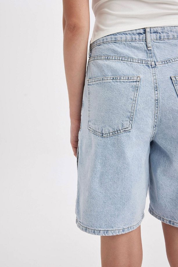 Yüksek Bel Jean Bermuda Şort D4580ax24hs - 8