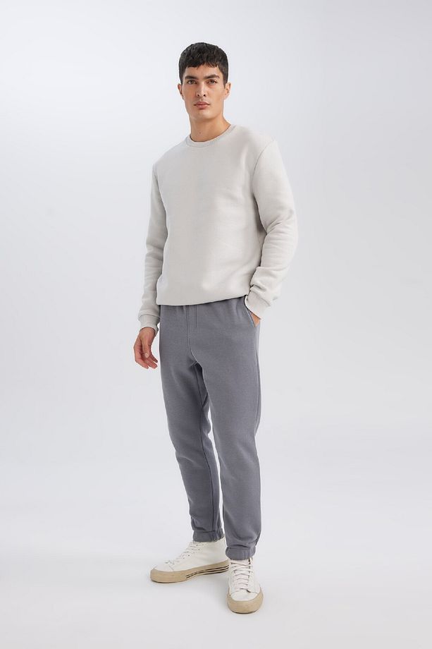 Relax Fit Kalın Jogger Eşofman Altı Basic Düz Beli Bağcıklı Lastikli Paça Cepli U7438az24au - 4