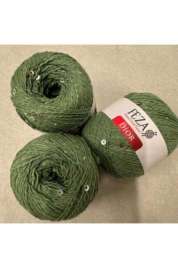 Pullu Örgü Ipi 802-807-yeşil Cotton-pamuk Ince Pullu Örgü Ipi % 75 Pamuk 100 gr 310 M D'ior 1 Adet - 1