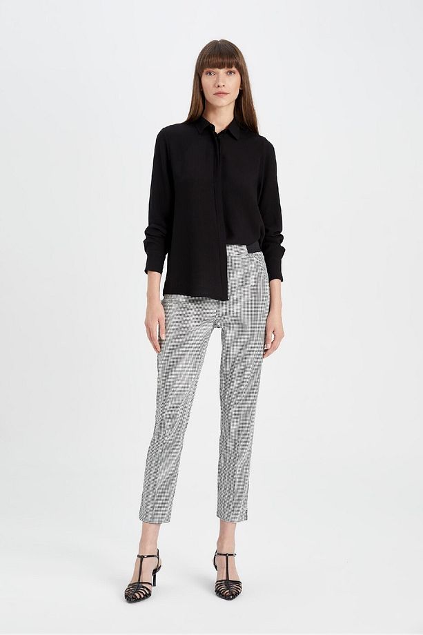Regular Fit Basic Düz Uzun Kollu Siyah Gömlek Z6472az24au - 2