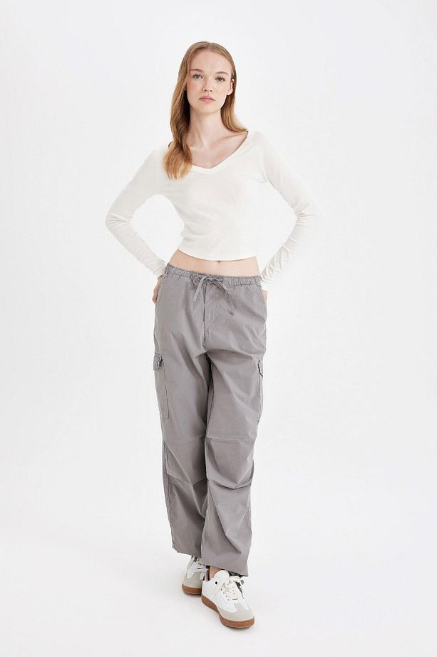 Coool Paraşüt Poplin Pantolon Basic Düz Cepli Beli Lastikli A6266ax24au - 3