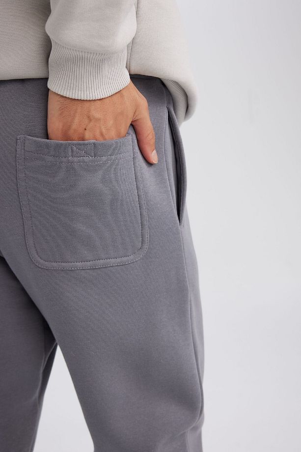 Relax Fit Kalın Jogger Eşofman Altı Basic Düz Beli Bağcıklı Lastikli Paça Cepli U7438az24au - 7