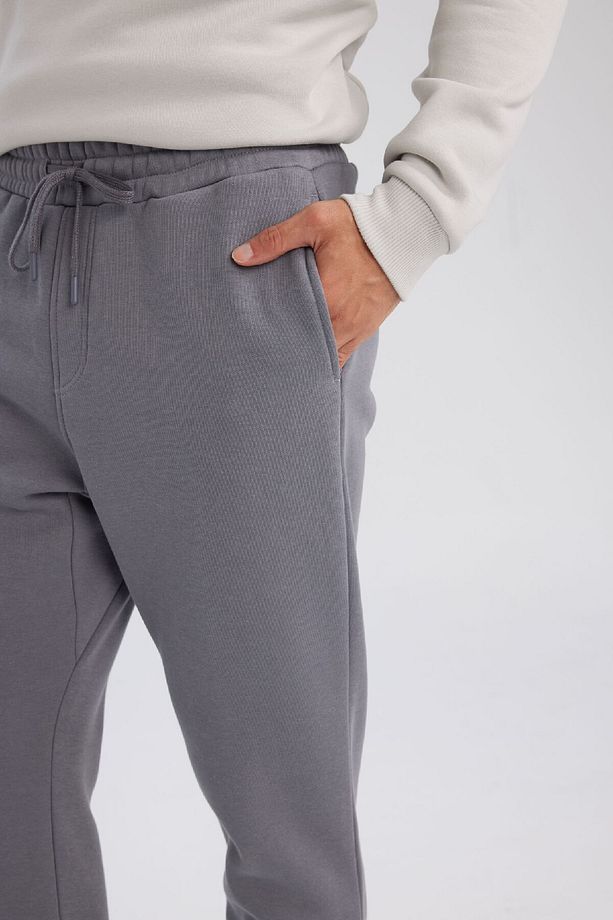 Relax Fit Kalın Jogger Eşofman Altı Basic Düz Beli Bağcıklı Lastikli Paça Cepli U7438az24au - 6