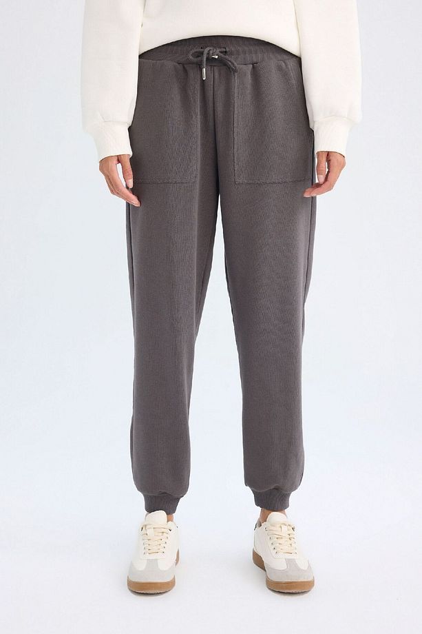 Regular Fit Jogger Eşofman Altı Basic Düz Beli Lastikli Bağcıklı Cepli V2699az24wn - 5
