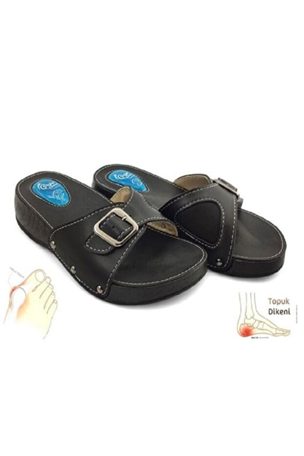 System Shoes Silicone Gel Heel Spur Slippers-Black