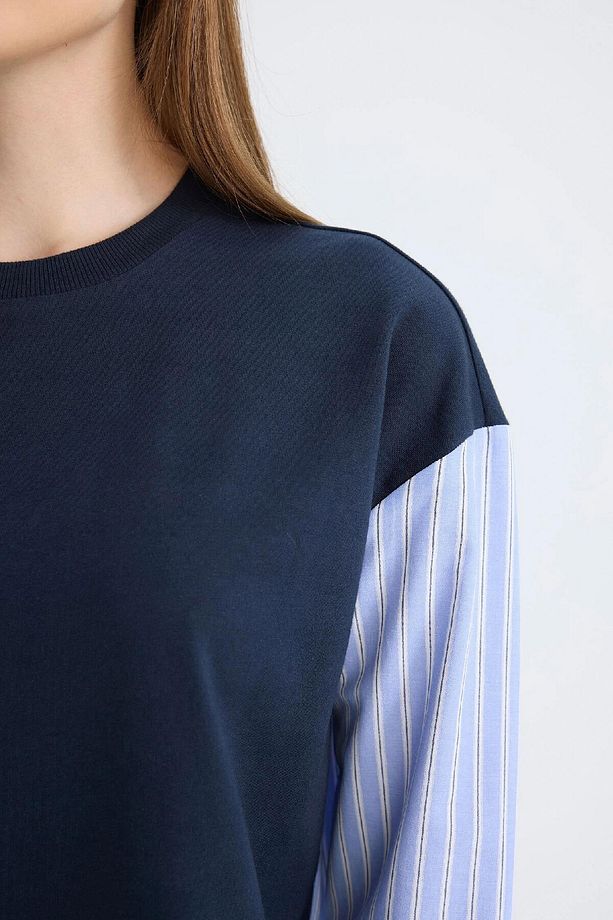 Regular Fit Uzun Kollu Basic Düz Sweatshirt Tunik C4556ax24au - 5