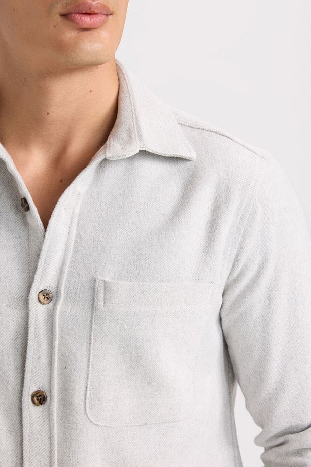 Regular Fit Oduncu Cep Detaylı Basic Düz Uzun Kollu Gömlek A5515AX24AU - 5