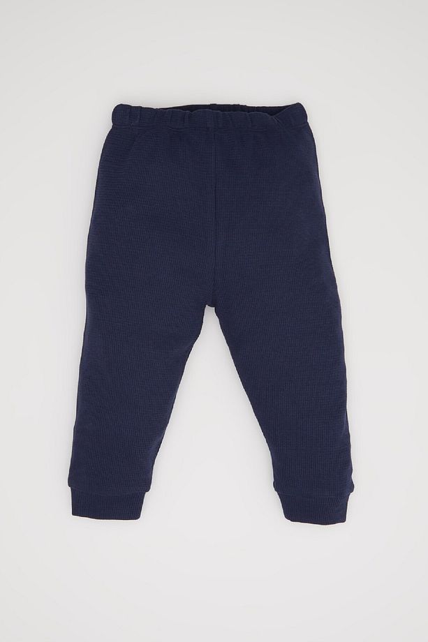 Erkek Bebek Pijama Takımı Uzun Kollu Waffle Üst Beli Lastikli Uzun Alt D6810a5ns - 2