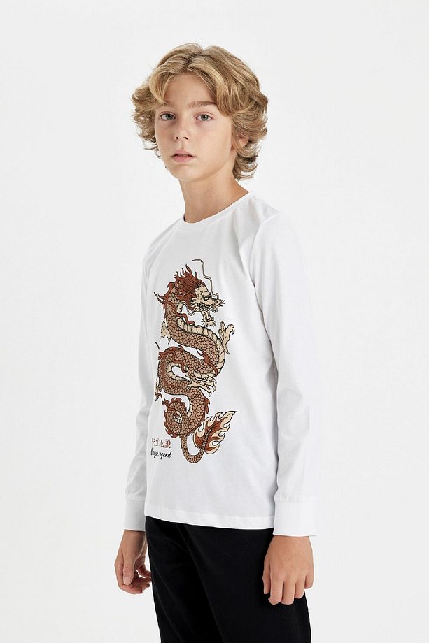 Erkek Çocuk Pijama Takımı Baskılı Uzun Kollu Üst Uzun Alt D5216a824au - 4