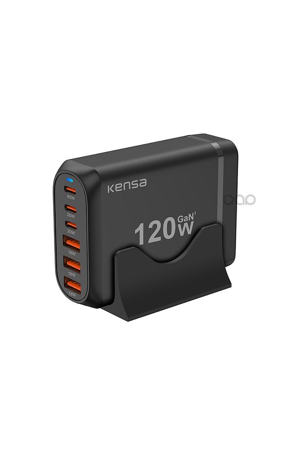 120W Gan3 Turbo Hızlı Şarj Cihazı Type-C QC PD 3xUsb-C 3xUsb-A (Gerçek 120 Watt) - 8