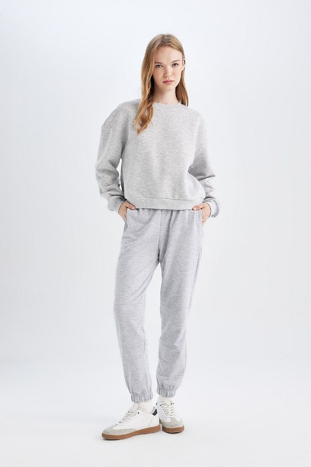 Jogger Eşofman Altı Beli Paçası Lastikli Cepli Uzun Boy Basic Düz D6646ax24wn - 4