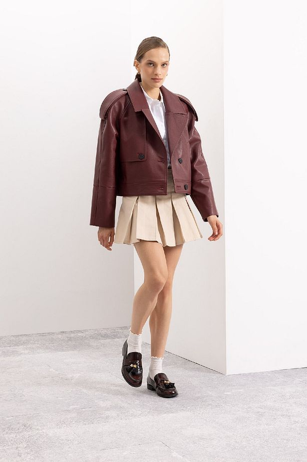 Coool Piliseli Normal Bel Basic Düz Gabardin Mini Etek D5265ax24au - 1