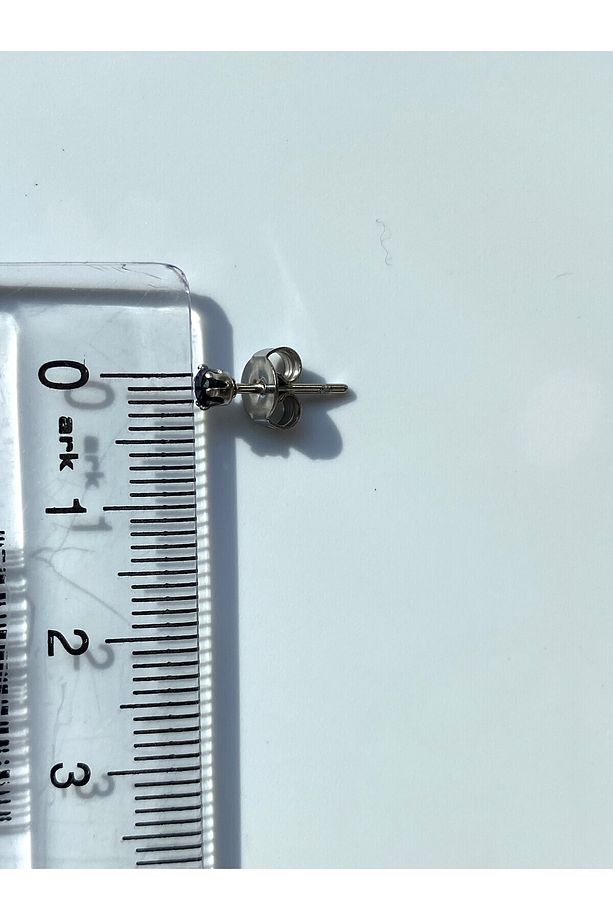 Erkek Çivi Model Tektaş Günlük Zirkon Siyah Taşlı Çelik Küpe 3 mm Tek Adet - 8